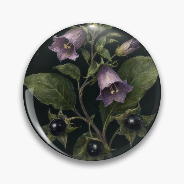 Item preview, Belladonna Dark Botanical Illustration | Moody Floral Wall Art designed and sold by FixationStudio.