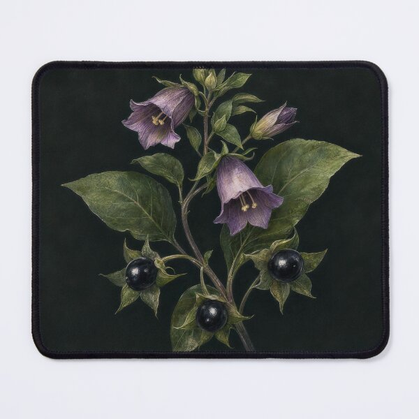 Item preview, Belladonna Dark Botanical Illustration | Moody Floral Wall Art designed and sold by FixationStudio.