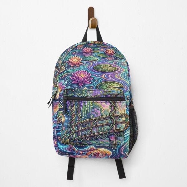 Item preview, Water Lilies - Psychedelic Monet Garden Art designed and sold by Lucid Dream Pixel.