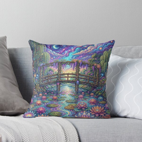 Item preview, Water Lilies - Psychedelic Monet Garden Art designed and sold by Lucid Dream Pixel.