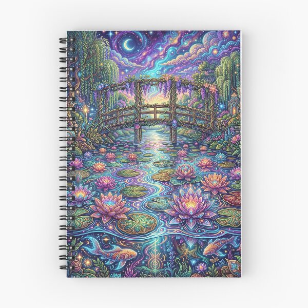 Item preview, Water Lilies - Psychedelic Monet Garden Art designed and sold by Lucid Dream Pixel.