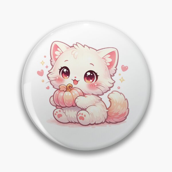 Item preview, Kawaii Chibi Cat Holding Pastel Pumpkin designed and sold by Sommium .