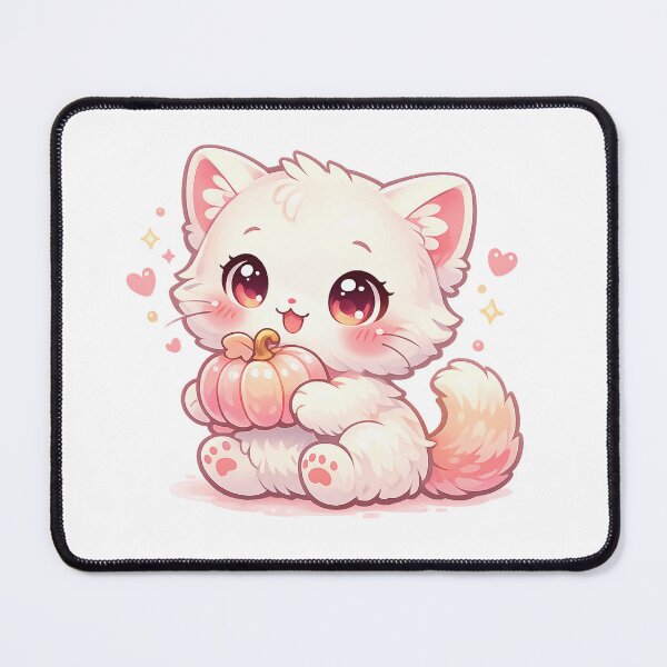 Item preview, Kawaii Chibi Cat Holding Pastel Pumpkin designed and sold by Sommium .