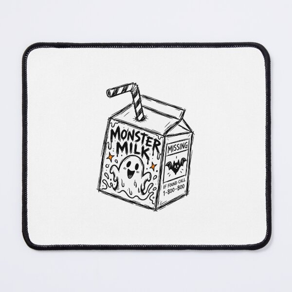 Item preview, Monster Milk Cute Halloween Ghost Carton – Funny Spooky Season Sketch Style Black and White Halloween Design designed and sold by LumiMuse.