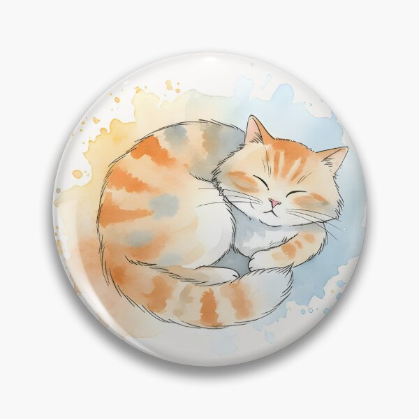 Item preview, Cozy Sleeping Calico Cat Watercolor Splash Cute Kitten Art    designed and sold by VibeShift Studio.