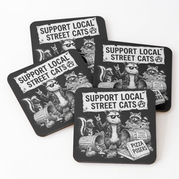 Item preview, Support Local Street Cats Raccoon Opossum Skun designed and sold by w66aboo.