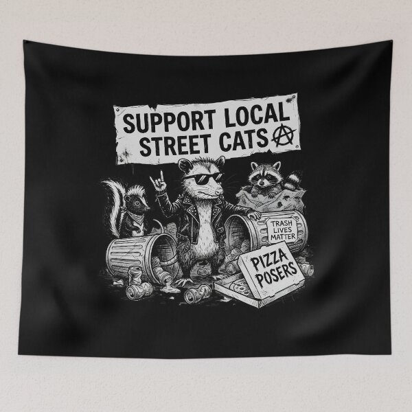 Item preview, Support Local Street Cats Raccoon Opossum Skun designed and sold by w66aboo.