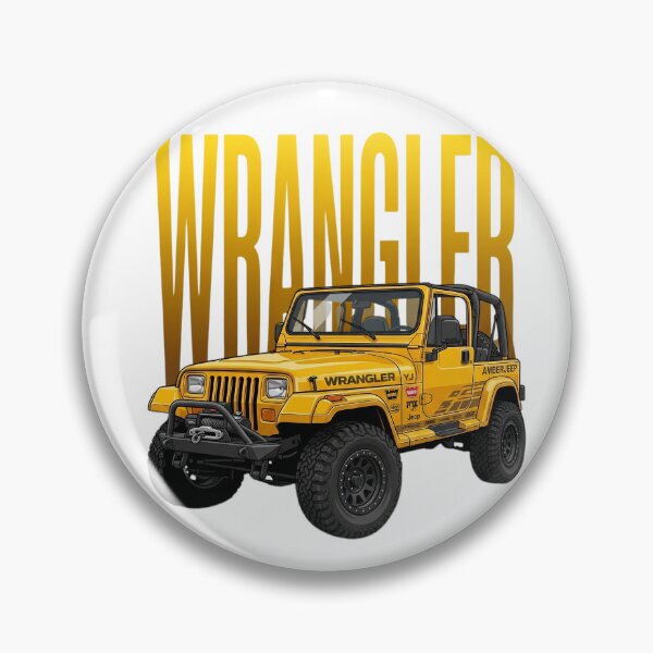 Aperçu de l'œuvre Jeep Wrangler YJ Off-Road 4x4 Jaune Phare Carré Classique SUV Art créée et vendue par Motorline44.