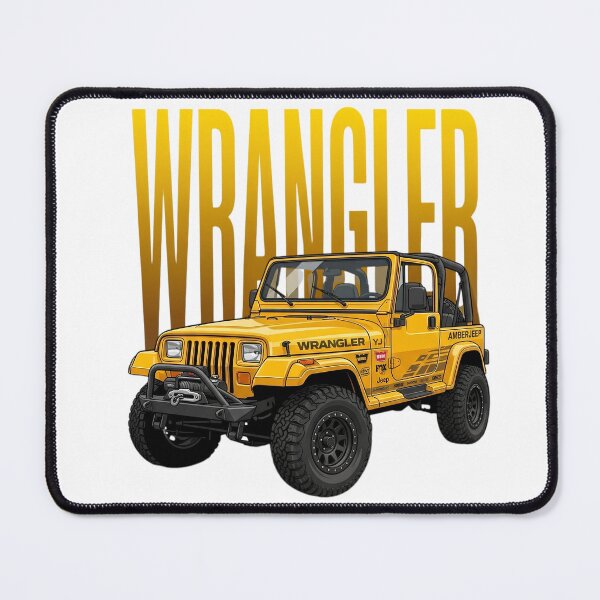 Item preview, Jeep Wrangler YJ Off-Road 4x4 Yellow Classic Square Headlight SUV Art designed and sold by Motorline44.