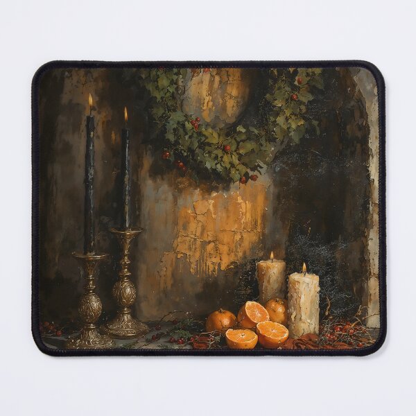 Item preview, Gothic Christmas Antique Hearth Still Life Painting designed and sold by DarkHolyQueen.