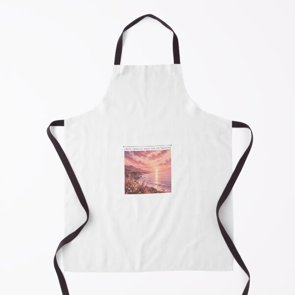 Item preview, Grow Through What You Go Through – Pink Coastal Sunset, Ocean Landscape & Inspirational Aesthetic Quote Art designed and sold by LumiMuse.