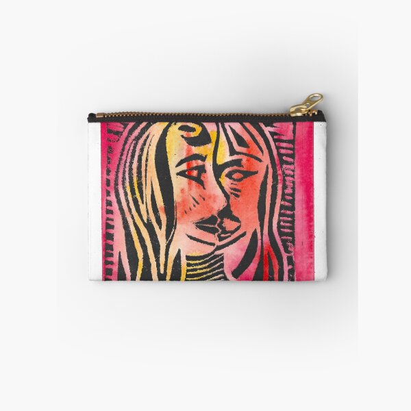 Item preview, Two-Faced - Relief print on watercolor designed and sold by Jamie  Taylor.