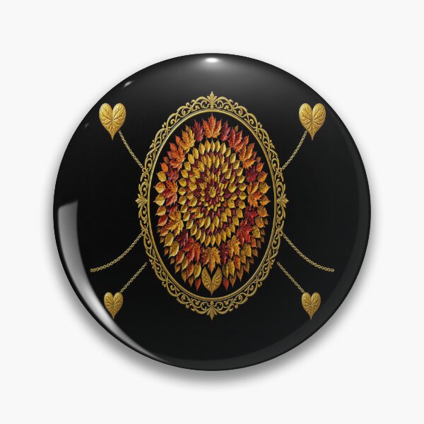Item preview, Autumn Leaves Mandala - Golden Baroque Ornaments Art designed and sold by Breezes-of-Ida.