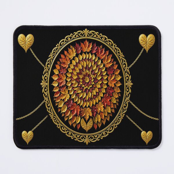 Item preview, Autumn Leaves Mandala - Golden Baroque Ornaments Art designed and sold by Breezes-of-Ida.