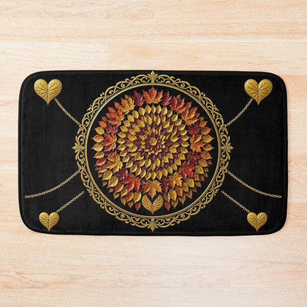 Item preview, Autumn Leaves Mandala - Golden Baroque Ornaments Art designed and sold by Breezes-of-Ida.