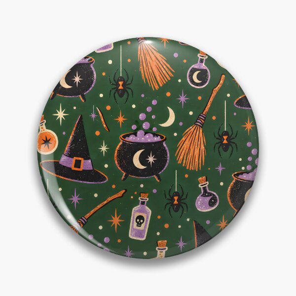 Item preview, Retro Witchy Halloween Pattern with Cauldrons designed and sold by bwanaboards.