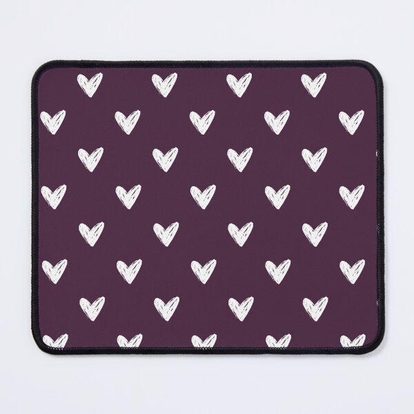 Item preview, Cute Hand Drawn Hearts Pattern in White and Dark Plum | Coquette Aesthetic Rustic White Hearts on Deep Eggplant Background | Cute Gift for Her Mom or Wife designed and sold by VivaFy.