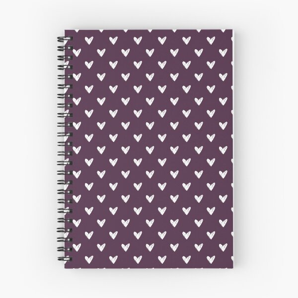 Item preview, Cute Hand Drawn Hearts Pattern in White and Dark Plum | Coquette Aesthetic Rustic White Hearts on Deep Eggplant Background | Cute Gift for Her Mom or Wife designed and sold by VivaFy.