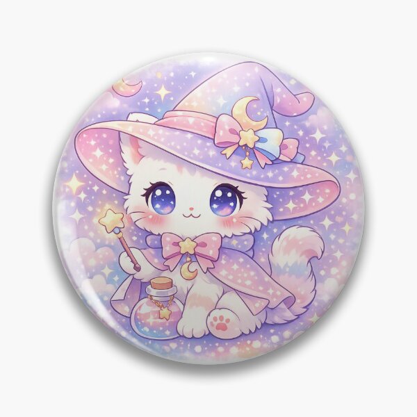 Item preview, Kawaii Chibi Wizard Cat with Magical Potion designed and sold by Sommium .