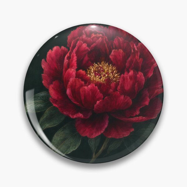 Item preview, Peony Dark Botanical Illustration | Moody Floral Wall Art designed and sold by FixationStudio.