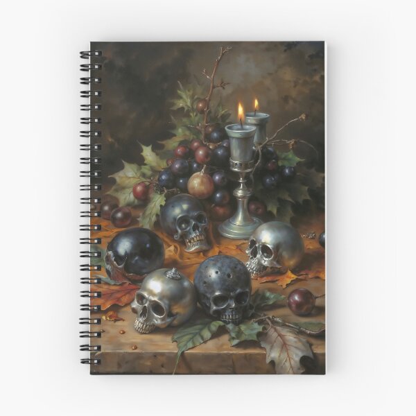 Item preview, Gothic Skull Ornaments Yuletide Still Life Painting designed and sold by DarkHolyQueen.