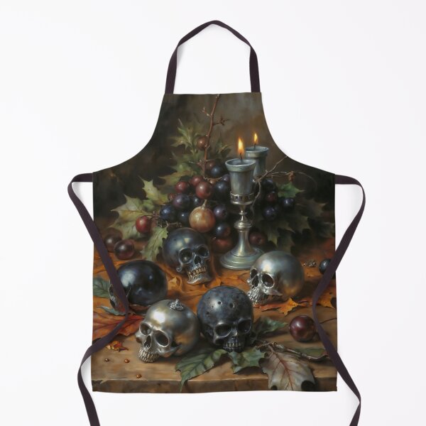 Item preview, Gothic Skull Ornaments Yuletide Still Life Painting designed and sold by DarkHolyQueen.