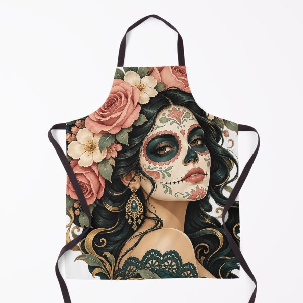 Item preview, Catrina with Roses — A romantic portrait inspired by Día de los Muertos designed and sold by Limmagin.