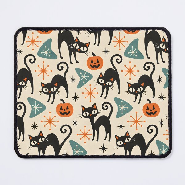 Item preview, Atomic Black Cats and Jack-o'-Lanterns Retro designed and sold by bwanaboards.