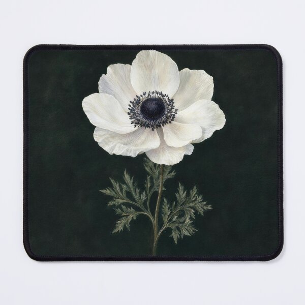 Item preview, Anemone Dark Botanical Illustration | Moody Floral Wall Art designed and sold by FixationStudio.