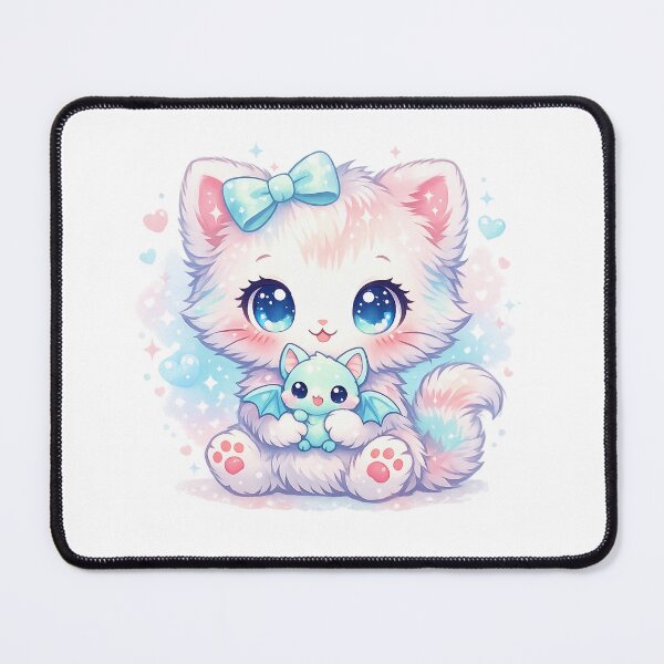 Item preview, Kawaii Chibi Cat Holding Mint Bat Plush designed and sold by Sommium .