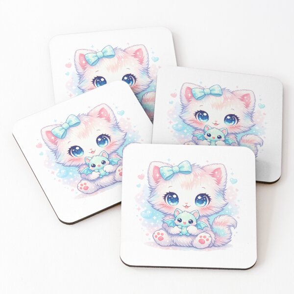 Item preview, Kawaii Chibi Cat Holding Mint Bat Plush designed and sold by Sommium .