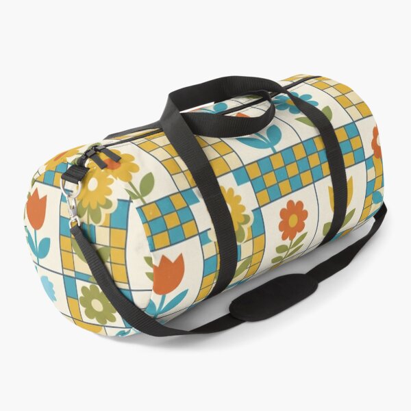 Item preview, Retro 70s Mid-Century Modern Floral Grid Tile Pattern designed and sold by Ederson D'Mind.