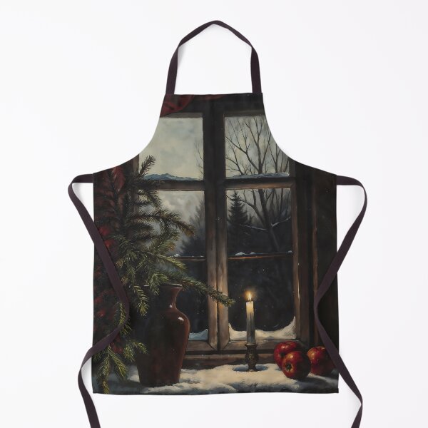 Item preview, Gothic Christmas Eve Snowy Window Candle Painting designed and sold by DarkHolyQueen.