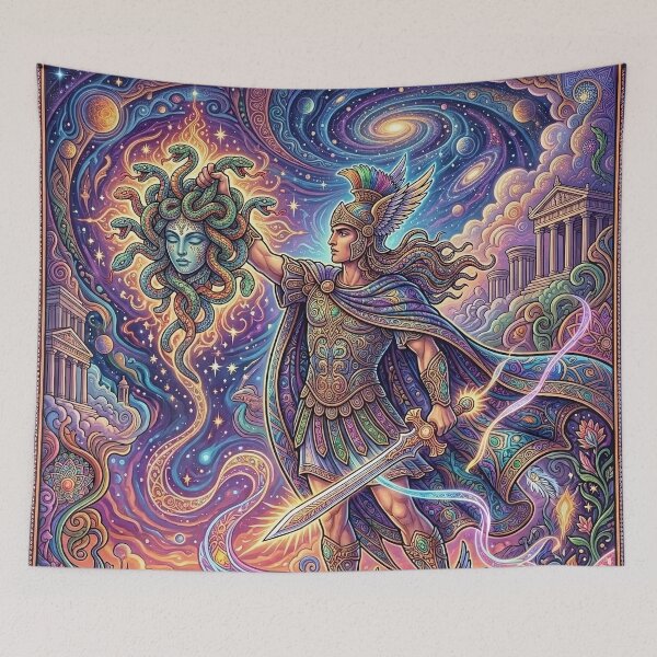 Item preview, Perseus Slays Medusa - Greek Mythology Art designed and sold by Lucid Dream Pixel.
