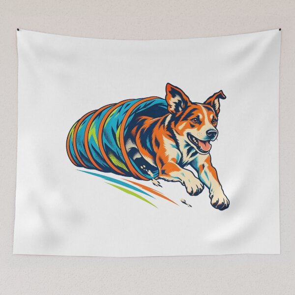 Item preview, Perro de agility sale del túnel designed and sold by Philippa Shop.