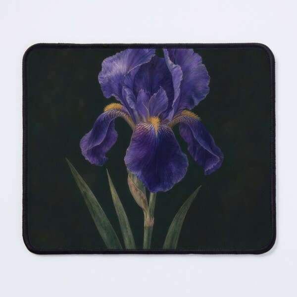 Item preview, Iris Dark Botanical Illustration | Moody Floral Wall Art designed and sold by FixationStudio.