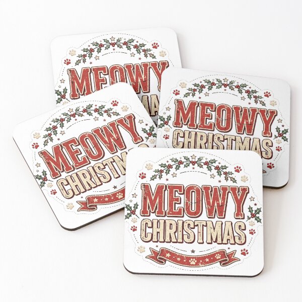 Artikelvorschau, Miau-Weihnachten | Retro-Schul-Weihnachtstextdesign entworfen und verkauft von HexAndHearth.