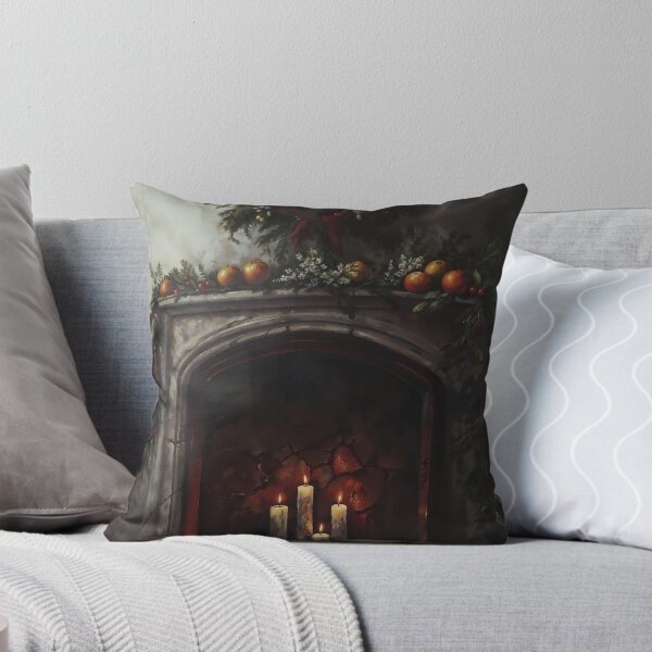 Item preview, Gothic Christmas Fireplace Mantel Candlelight Painting designed and sold by DarkHolyQueen.