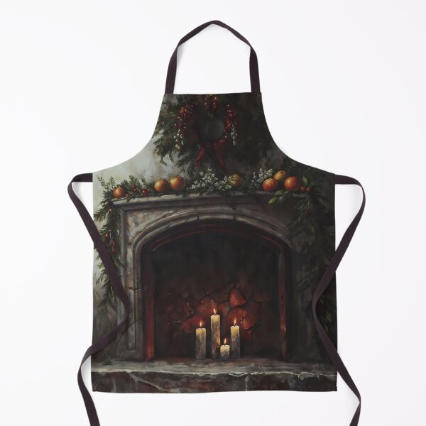 Item preview, Gothic Christmas Fireplace Mantel Candlelight Painting designed and sold by DarkHolyQueen.