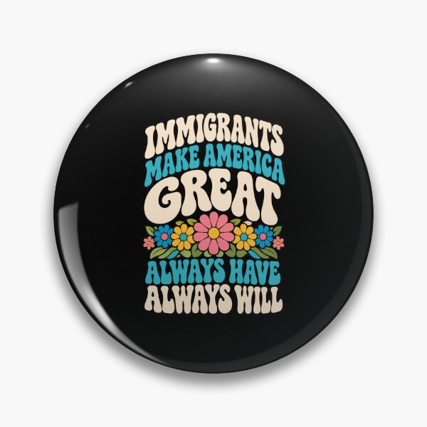 Item preview, Immigrants Make America Great Retro Groovy Floral Graphic designed and sold by Whirx.