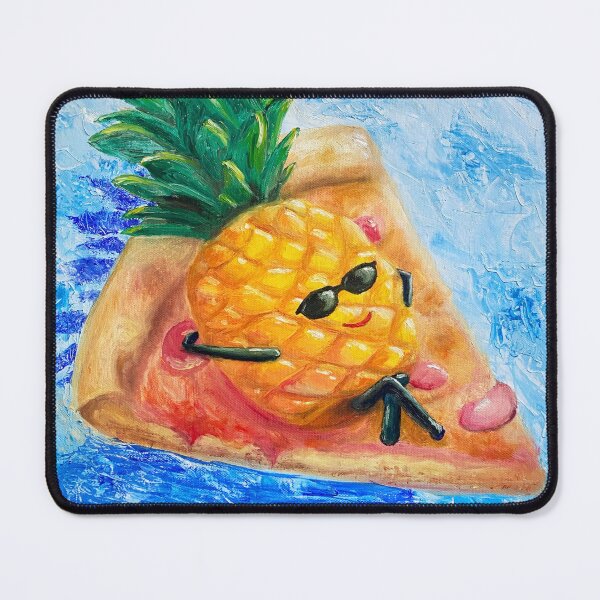 Item preview, Sunny Pineapple Relaxing on Pizza designed and sold by moniOnOart.