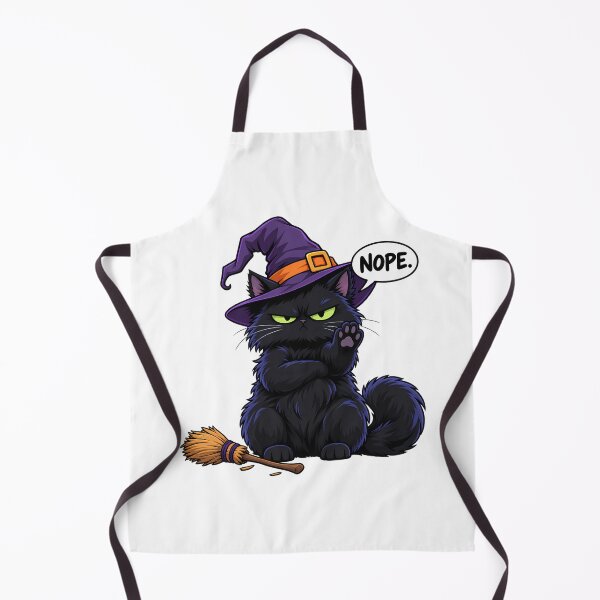 Item preview, Grumpy Black Witch Cat Saying Nope designed and sold by bwanaboards.