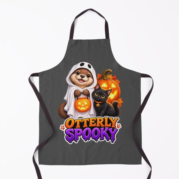 Item preview, FUNNY OTTER MEME COLLECTION — Otterly Spooky Halloween Otter Ghost Costume Black Cat Jack O Lantern designed and sold by MiraLumeStudio.
