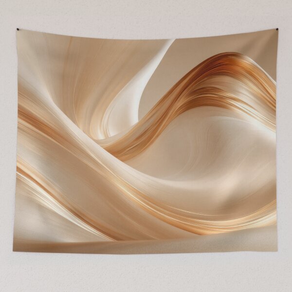 Item preview, Fluid Golden Silk Waves Abstract Minimalist Luxury Print designed and sold by MargaretWiktor.