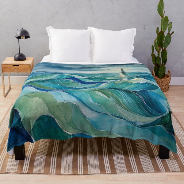 Item preview, Aquamarine where waves keep watch designed and sold by Davisdazzling.