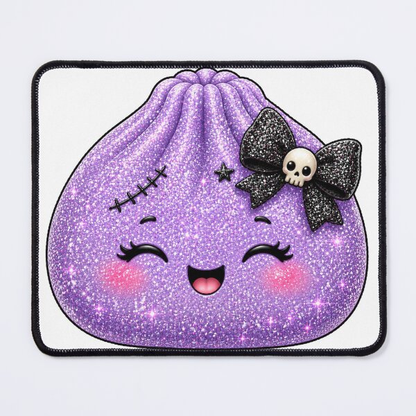 Item preview, Purple Sparkly Dumpling Squishy with Skull Bow and Spooky Cute Halloween Design designed and sold by Uniquememorable.