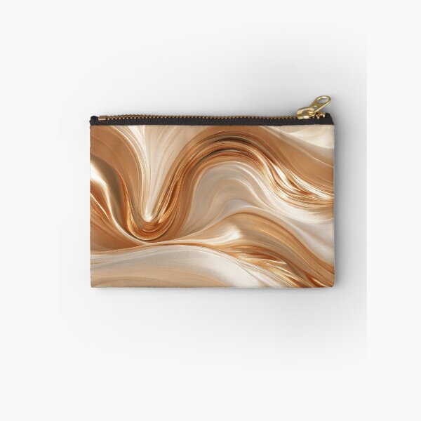 Item preview, Fluid Golden Silk Waves Abstract Minimalist Luxury Print designed and sold by MargaretWiktor.