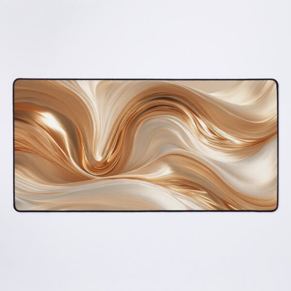 Item preview, Fluid Golden Silk Waves Abstract Minimalist Luxury Print designed and sold by MargaretWiktor.