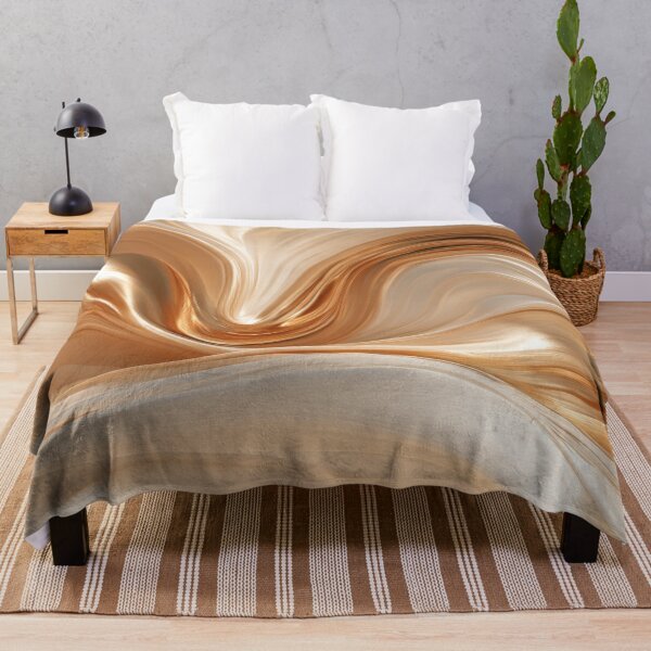 Item preview, Fluid Golden Silk Waves Abstract Minimalist Luxury Print designed and sold by MargaretWiktor.
