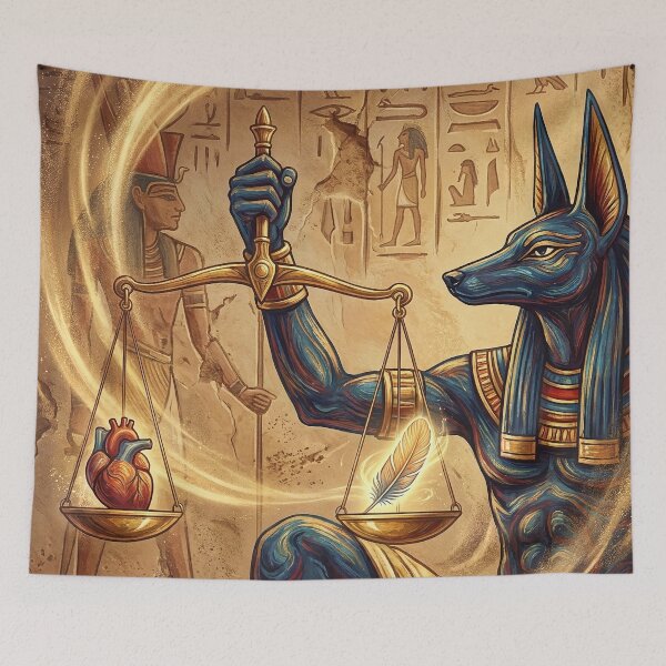 Item preview, Anubis Weighing of the Heart - Egyptian Art designed and sold by Lucid Dream Pixel.